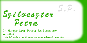 szilveszter petra business card